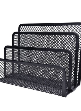 Peerless Black Metal Mesh Bookend Anti-skid Shelf Book Case