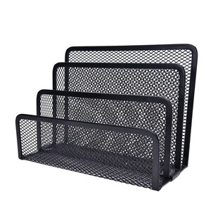 Peerless Black Metal Mesh Bookend Anti-skid Shelf Book Case