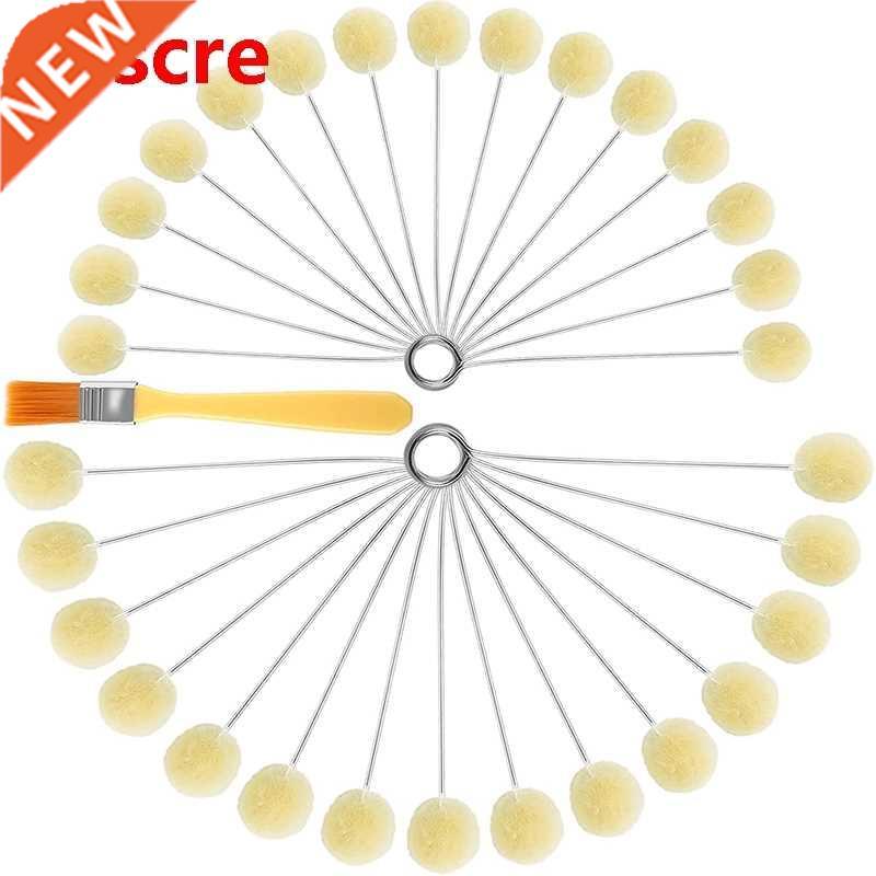 0 Pcs Leather Dye Wool Daubers Wool Ball Brush With Metal