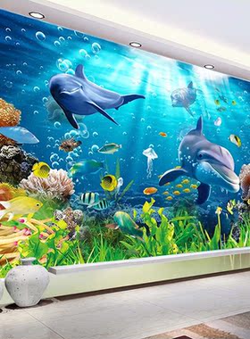 Custom Photo Wallpaper For Walls 3D Underwater World