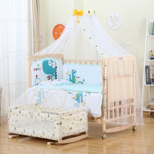 Multifunctional crib simple wooden baby cradle bed 婴儿床