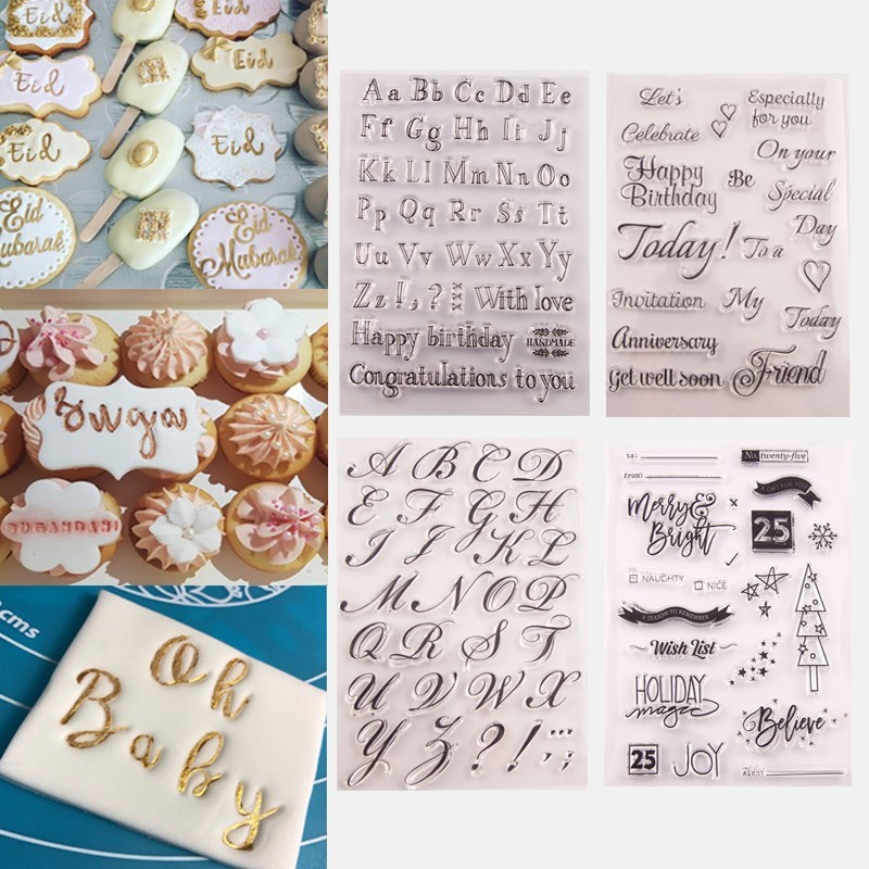 Cookie Cutter Embosser Stamp Cake Tool Letter Alphabet Stick