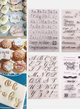Cookie Cutter Embosser Stamp Cake Tool Letter Alphabet Stick