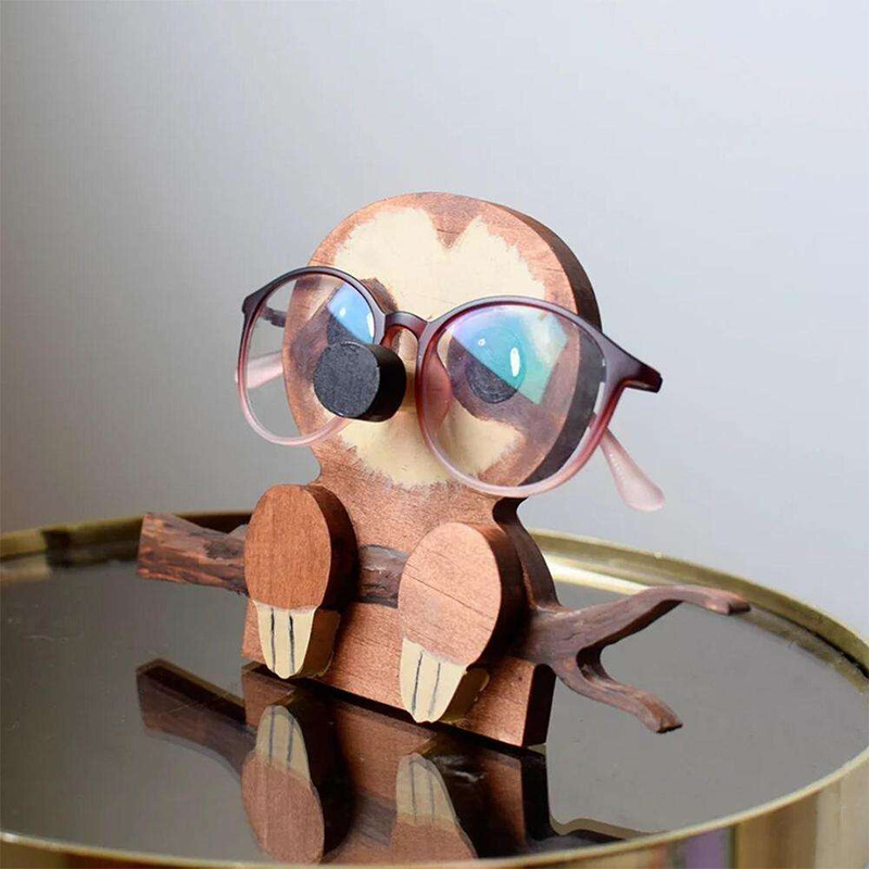 1PC Wooden Animal Glasses Stand Puppy Dog Shape Spectacle