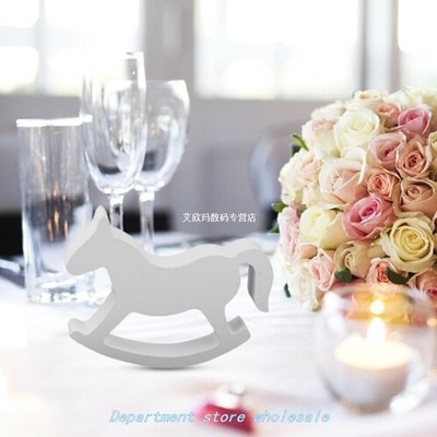 1 PCS Balance White Wooden Horse Children Toys Wood Hand Car