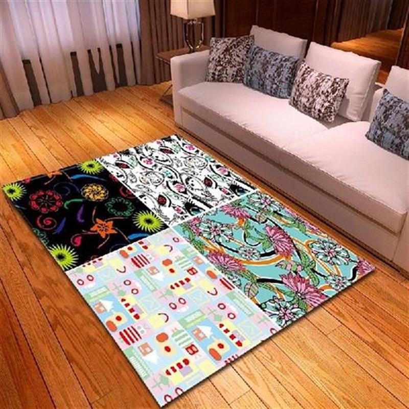 Cartoon Children Carpet Anti-slip Flannel Carpets Kids Play