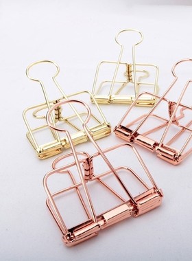 10Pcs Rosegold Binder Clips Paper Clip Office School Supplie