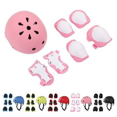 Helmet Knee Elbow Pad Sets Riding Protective Gear Set Multi