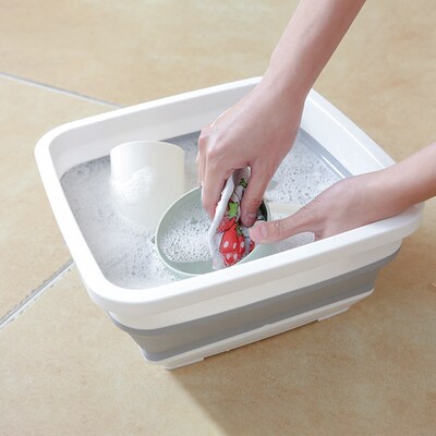 Silicone Bucket Folding Camping Washbasin Foldable Basin Fi