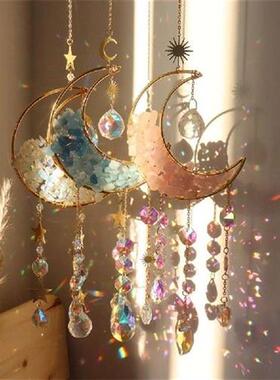 Moon Sun Catcher Crystal Windchimes Prism Stained Glass