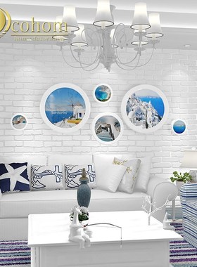 PVC/Vinyl Thickening white brick wallpaper for walls rustic