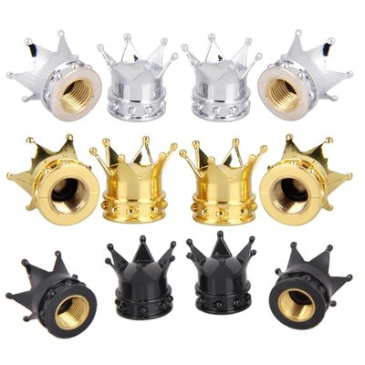 4pcs Bicycle Auto Truck Accessories Tire Valve Caps Crown Ty