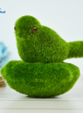 NuoNuoWell 2x Artificial Turf Bird With Nest Lichen Cover