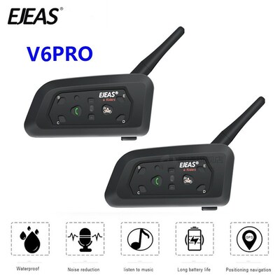 2PCS  V6 Pro 850mAh Bluetooth Motorcycle Communicator Helmet