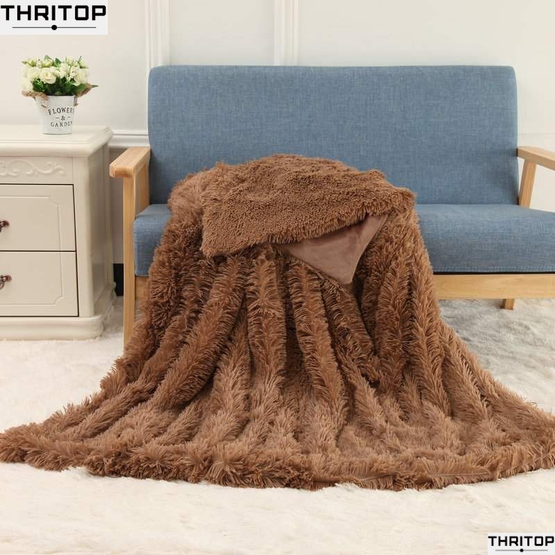 Super SoFT Long Shaggy Fuzzy Fur Warm Bed SoFa ThroW BLankeT-封面