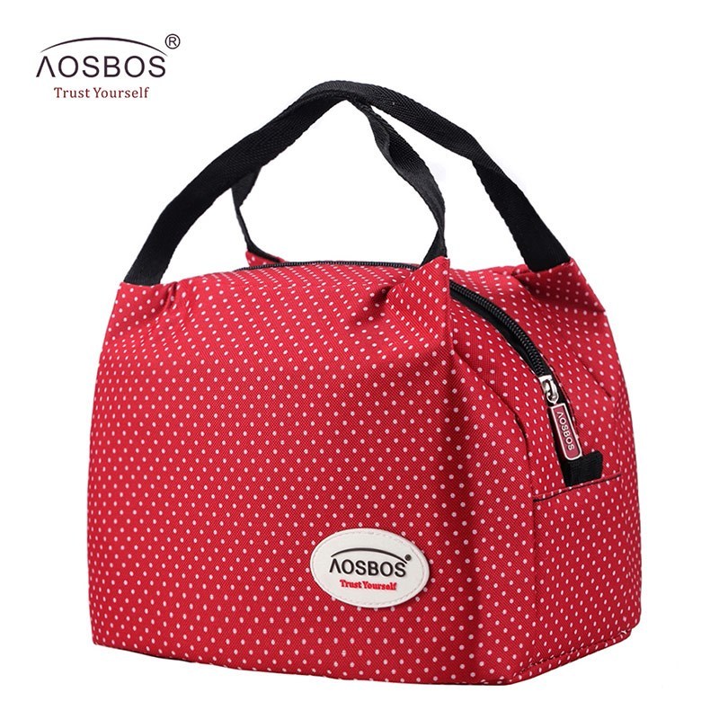 Aosbos Fashion Portable Insulated Canvas Lunch Bag Thermal
