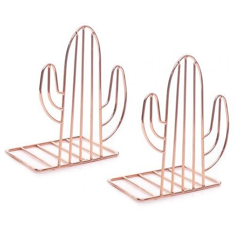 1Pair Book Stand Holder Cactus Shape Iron Book Support Booke