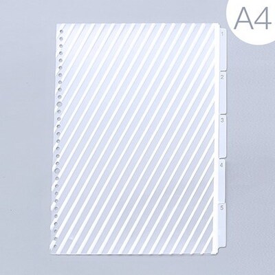 A5/B5/A4 PP Binder Index Divider 20/26/30 Hole Binder Planne