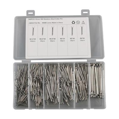 340 x M1.5 M2.5 M3 M4 Cotter Pin Assortment Kit Fit for Smal