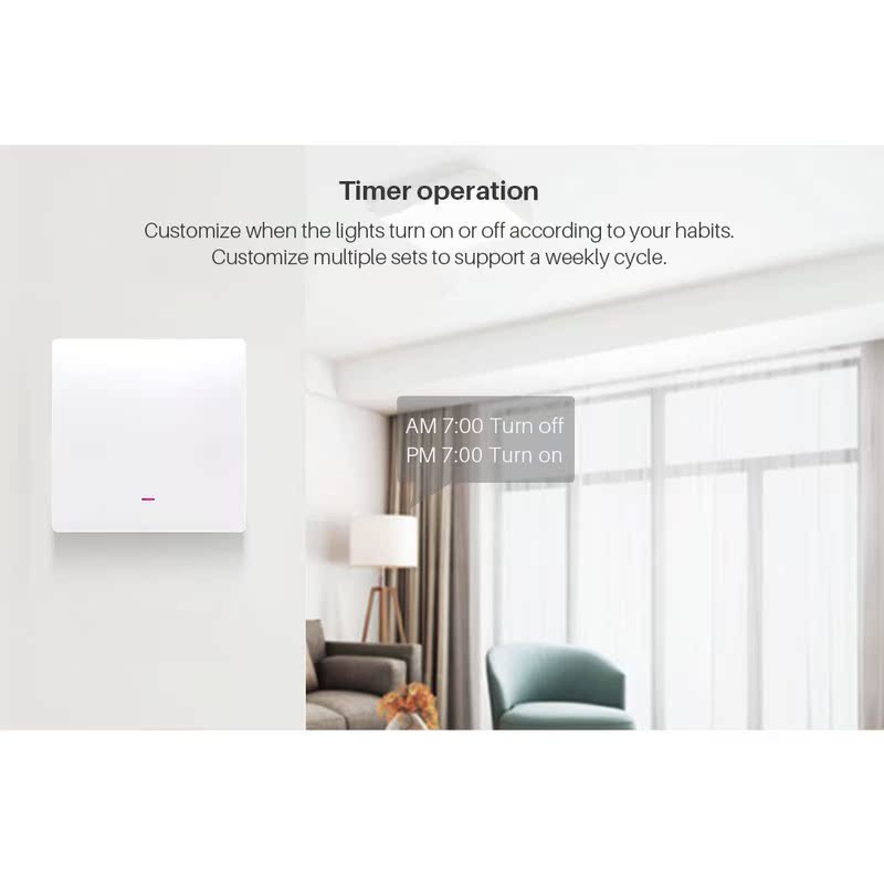 1Gang Tuya Smart Switch WiFi Plush Button Switch AC 100-240V