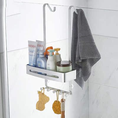 Black Hanging Bath Shelves Bathroom Shelf Organizer Nail-fre