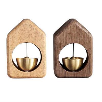 Wind Chime with Brass Bell Hanging Walnut Wear Resisting