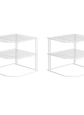 2 Pack Kitchen Cupboard Shelf Organiser,3 Tier Corner Shelf
