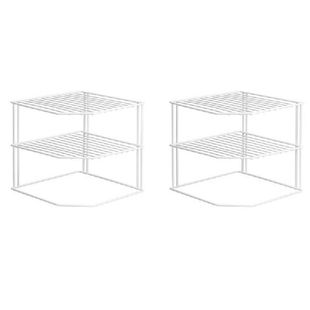 2 Pack Kitchen Cupboard Shelf Organiser,3 Tier Corner Shelf