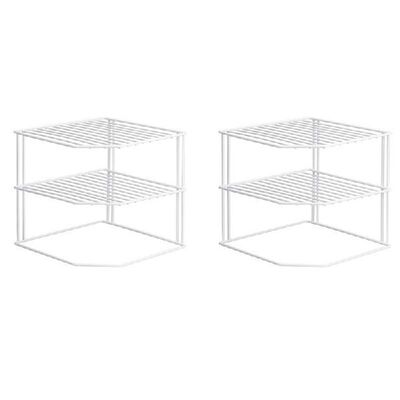 2 Pack Kitchen Cupboard Shelf Organiser,3 Tier Corner Shelf