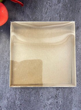 Kraft Gift Box Clear PVC Window Transparent Lid For Guests C