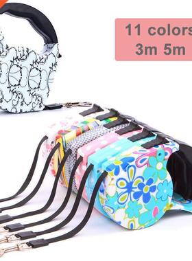 m 5m Retractable Dog Leash 11 Colors Fashion Printed Puppy