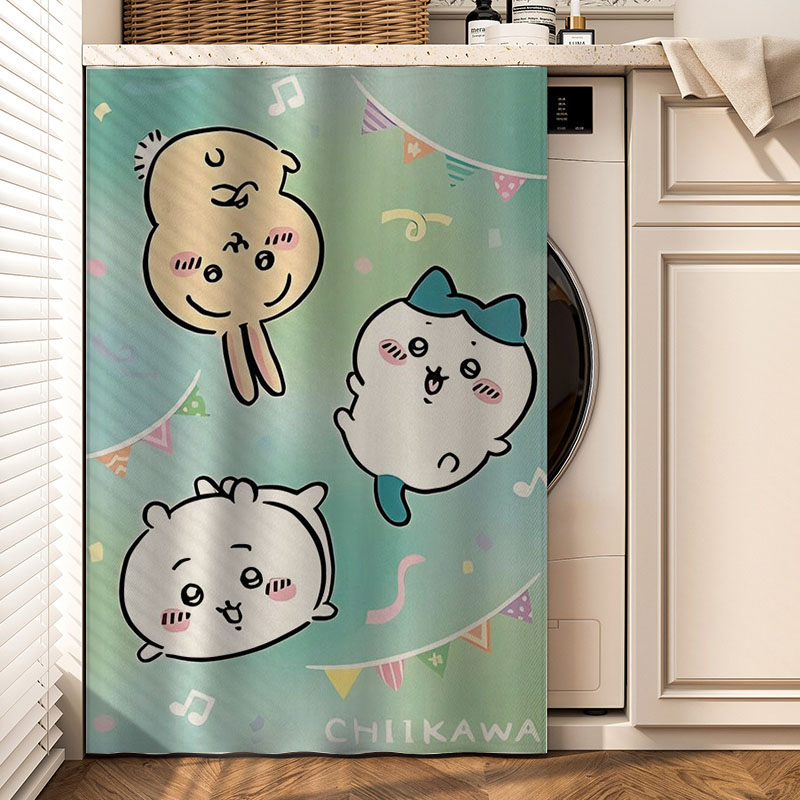 滚筒洗衣机防晒罩阳台柜子遮挡帘遮阳防尘盖布免打孔滑轨防晒帘子