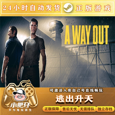 逃出生天Steam 自己号玩 可联机正版远程终极版出租同乐A way out