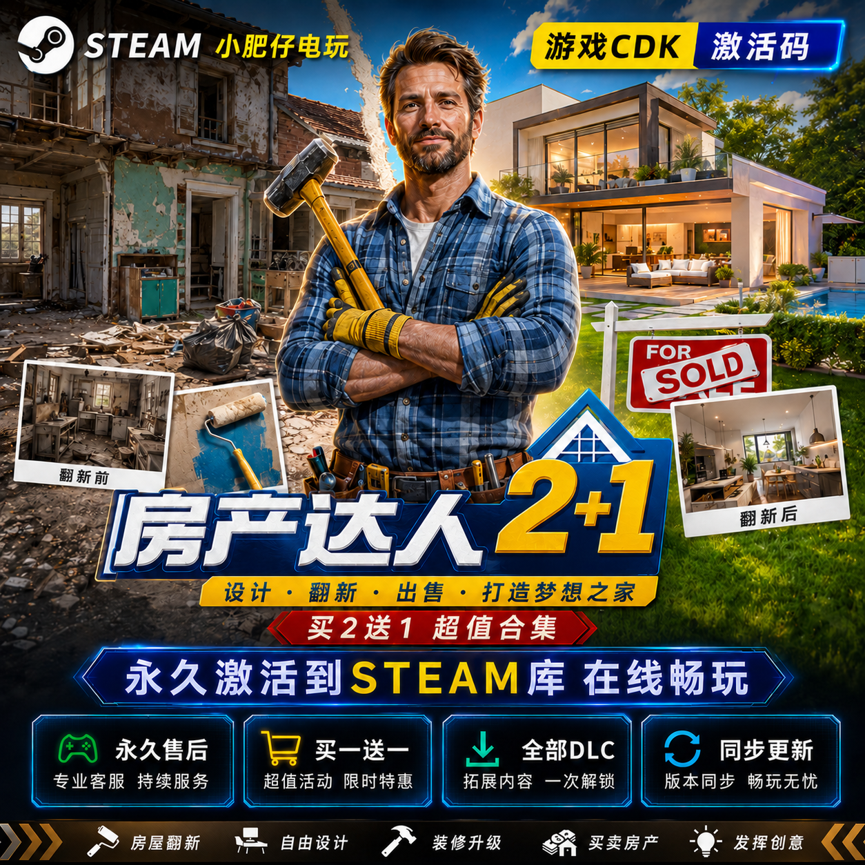 房产达人2+1合集 steam激活码入库cdkey全DLC正版联机无限金币 - 实物图