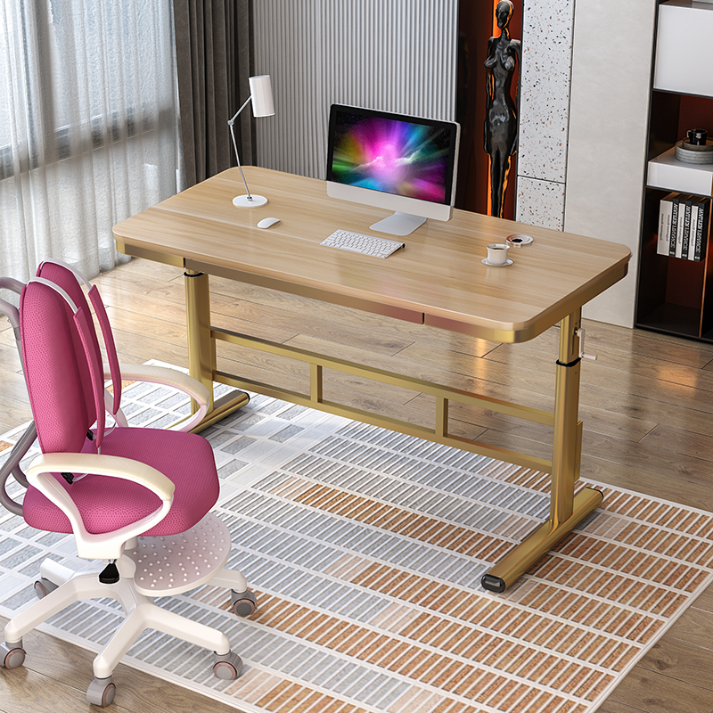 祥昀寸金手摇升降简约现代抽屉桌