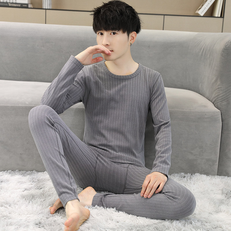 2025新款青少年秋衣卫生裤冬季发热发热衣裤德绒打底棉毛衫男士