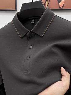 精致款 翻领长袖 t恤男春秋季 BOZZ 灰色polo衫 优质羊毛 大码 BURY