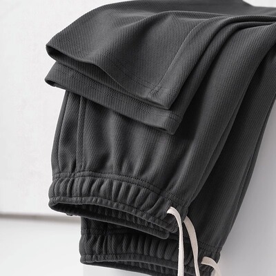 BOZZ BURY~不挑腿型！炭灰斜纹棉直筒卫裤男女士宽松运动休闲长裤