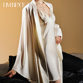 涞觅「晚安」月光缎性感睡袍女夏季 高级感丝滑宽松性感可外穿晨袍