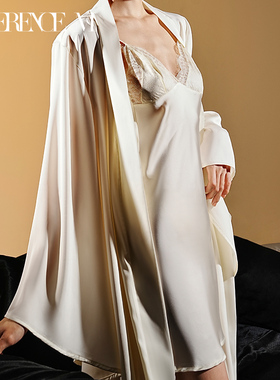 涞觅「晚安」月光缎性感睡袍女夏季高级感丝滑宽松性感可外穿晨袍