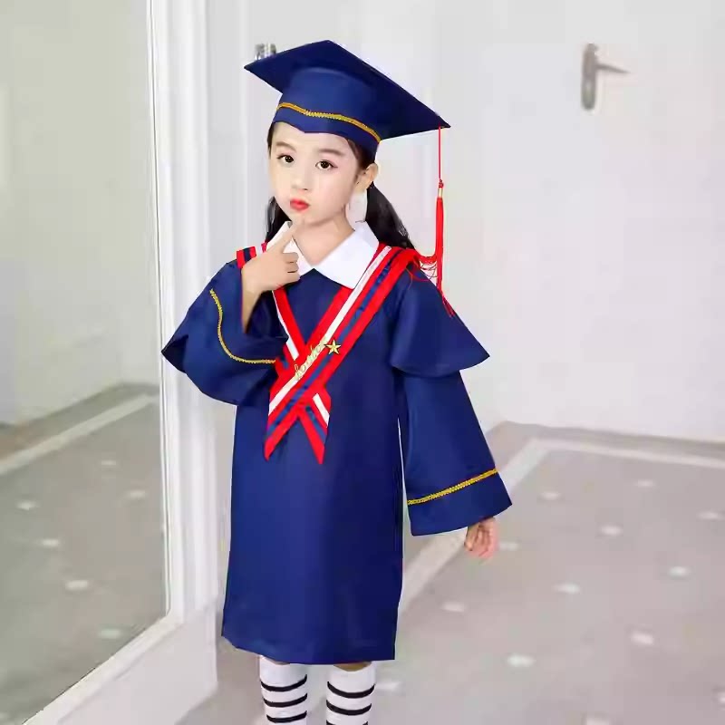 儿童博士服幼儿园学士服套装拍照礼服小学生毕业季服装男女毕业照