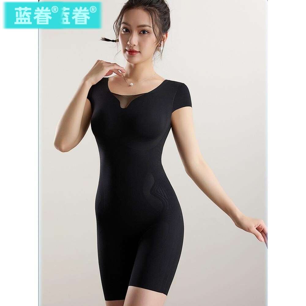 小飞袖免穿文胸塑身衣女收腹束腰提臀产后塑形美体后脱连体束身衣