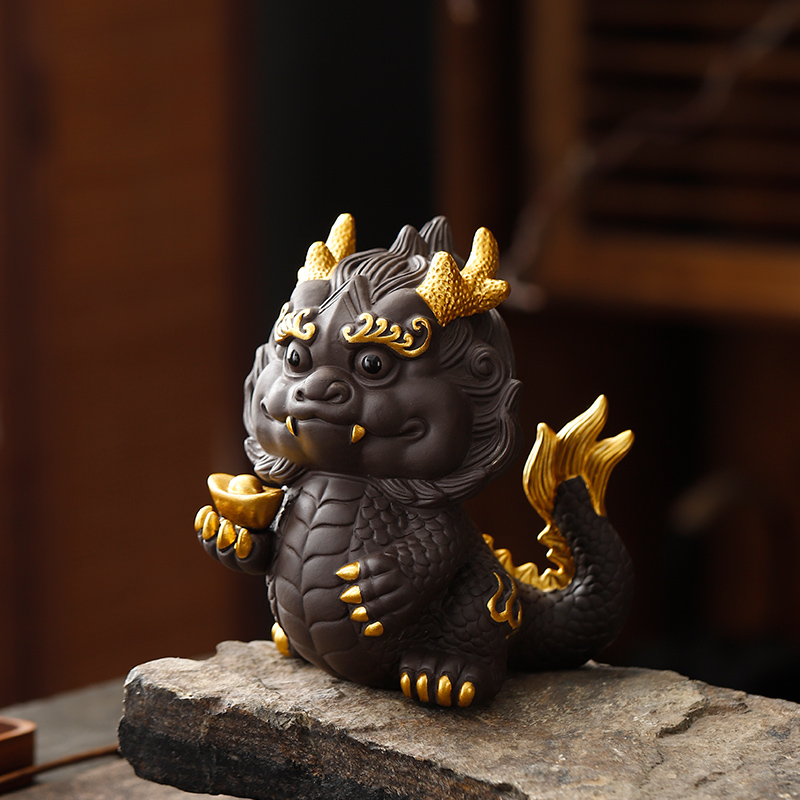 紫砂茶宠生肖神龙茶玩纯手工茶具