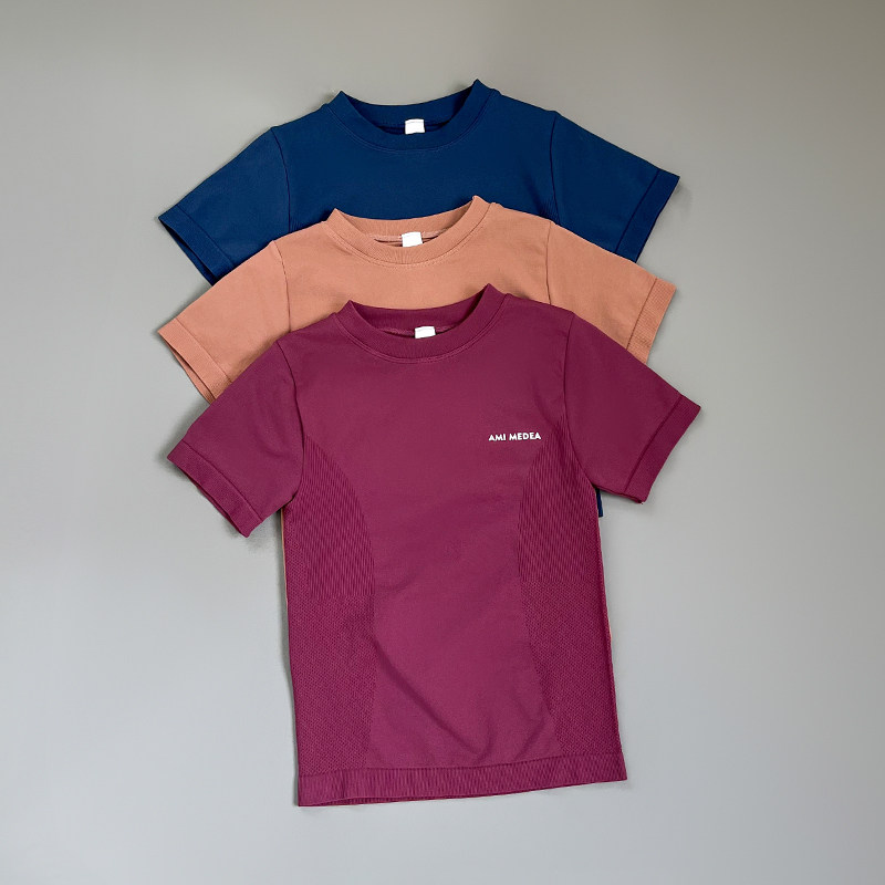 性感字母运动上衣女短袖速干健身房t恤跑步半袖弹力紧身衣瑜伽服