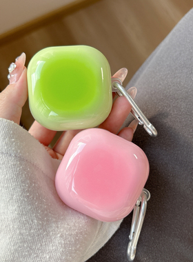 紫色晕眩渐变适用三星buds3保护壳Buds FE蓝牙耳机套live/2pro耳机壳小众情侣软壳潮贝壳手链