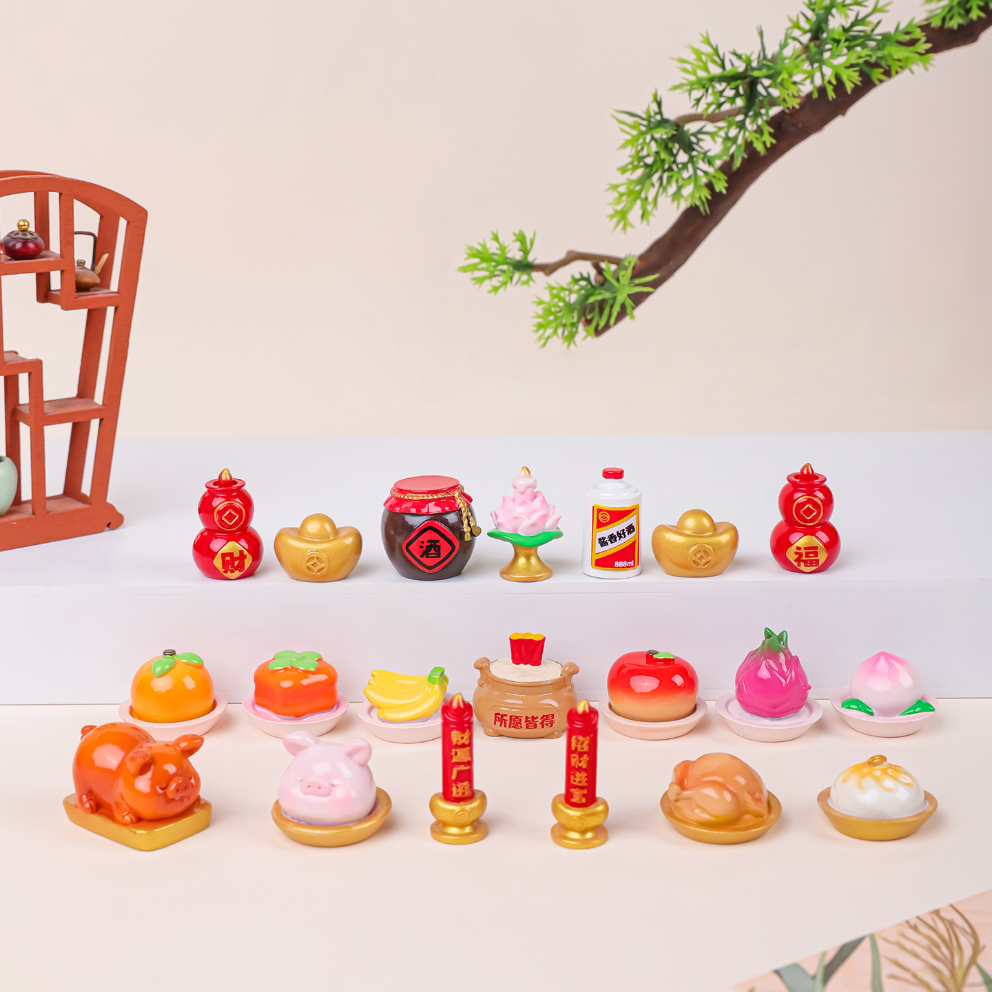 全越小贡品摆件桌面神龛佛龛供奉