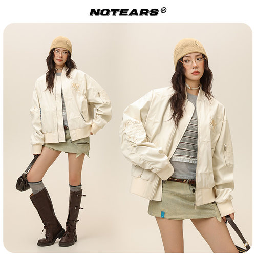 NOTEARS/没有眼泪 美式复古机车风潮流休闲夹克情侣款外套6662