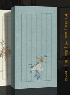 景阳阁五色麻纹小清欢日课纸方格竖格小楷书法作品微喷宣纸毛笔专用宣纸状元笺带格子纸信笺纸花笺纸楷书行书