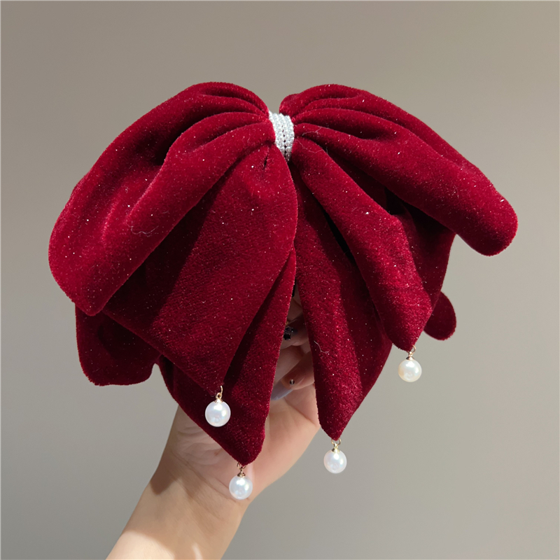 复古丝绒蝴蝶马尾抓夹2025年新款