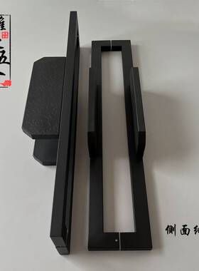 玻璃门拉手祥云不锈钢大门把手黑色有框门欧式推拉中式木质门古i.